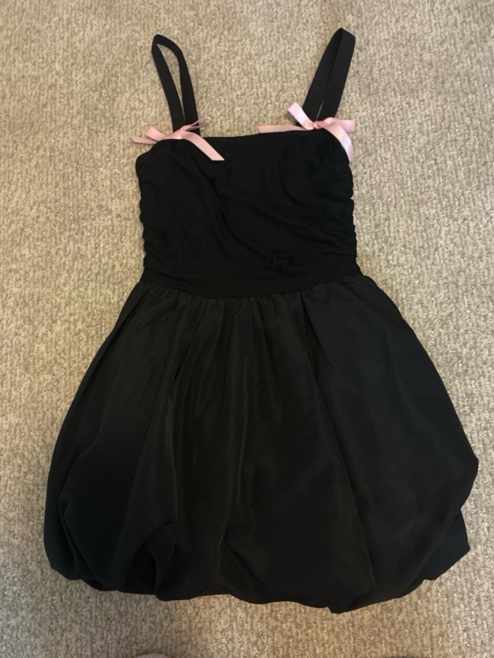 Katie J NYC Black Dress with Pink Ribbon Accents #greatcondition